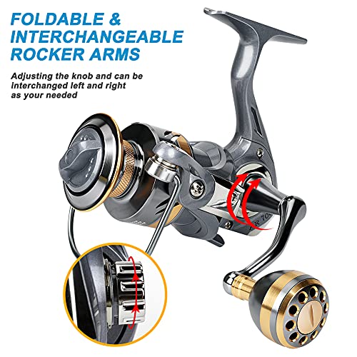 Lightweight Inshore Surf Fishing Reel, Heavy Duty Smooth Catfish Spinning Fishing Reel for Saltwater & Freshwater Fishing
