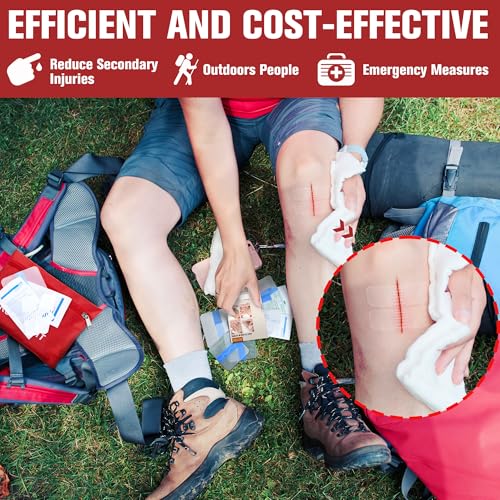 Emergency Wound Closure Strips - HSA/FSA Eligible - Dotodo 4PCS Laceration Closure Kit - Sutures Butterfly Bandaids | Stre...