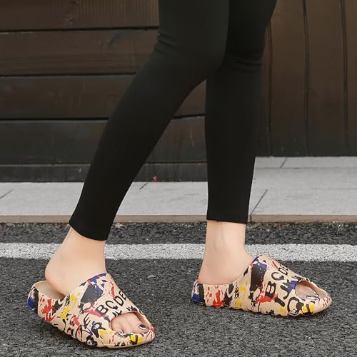 Cloud Slides for Women and Men, Comfort Platform Lightweight Slippers Slides, Unisex Foam Shower House Slippers, Summer Op...
