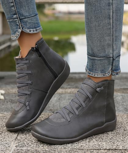 Women's Waterproof Combat Boots Casual Ankle Boots Fashion Round Toe Slip On Elastic Fall Booties Shoes