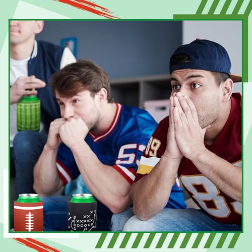 Nuogo 24 Pcs Football Party Favors Can Cooler Sleeves American Football Soft Insulated Foam Can Sleeves Skinny Cans Party ...