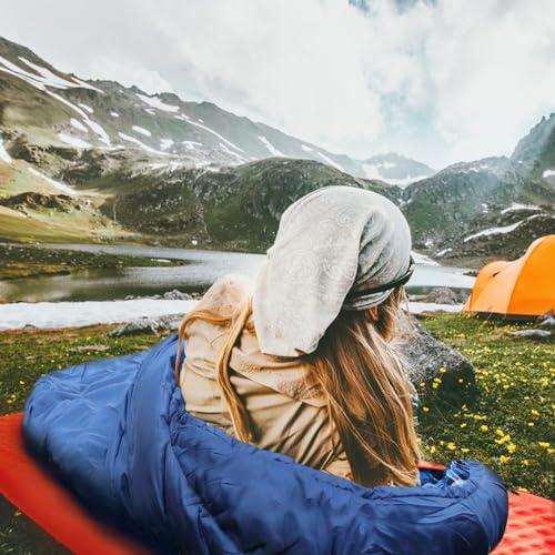 POEPORE 0 Degree Sleeping Bag 100% Cotton Flannel XXL Cold Weather Winter Oversized Sleeping Bag for Adults Camping Zero D...