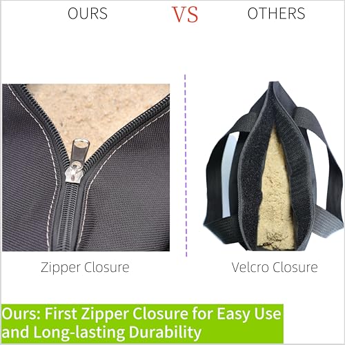 Zipper Top Sand Bags for Canopy Legs (120LBS Load Capacity, Without Sand) Sand Bags for Weight - Sandbags for Gazebo Legs,...