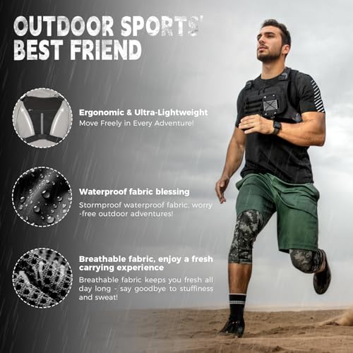 koculemi Outdoor Sports Chest Bag for Men, Chest Vest Holster Fits Most Pistols, EDC Travel Chest Pack for Running, Hiking