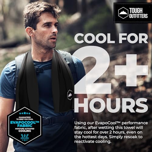 Tough Outdoors Cooling Towel - Cooling Towels for Neck & Face - Ice Wrap & Sweat Rag for Camping Gym Yoga & Sports - Worko...