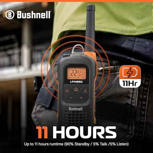 Bushnell LPX650 Walkie Talkie Radio - Reliable Quality, Rugged Floating Design, 2W Power for 42 Miles of Range, Two Way Radios Equipped for Wherever Life Takes You (2 Pack)