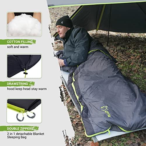 ATEPA Duck Down Sleeping Bag/Blanket for Backpacking, Ultralight Lightweight Rectangular Warm Weather Summer Compact Water...