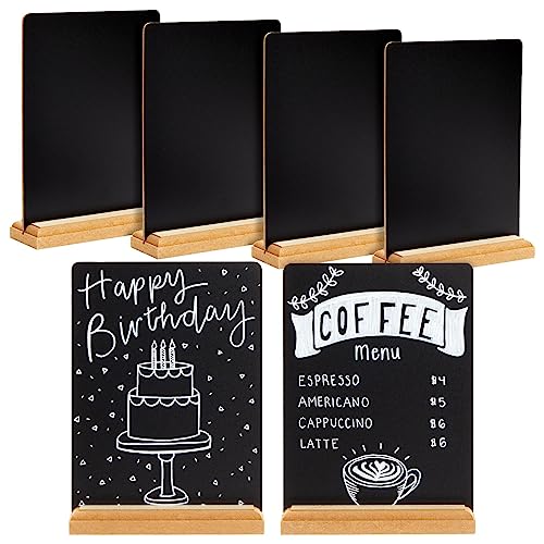 6 Pack Mini Chalkboard Signs with Stand for Table Decorations, Restaurant Food Display, Message Boards, Small Business, We...