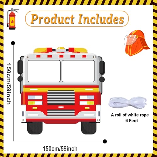 Firetruck Shaped Photo Prop Selfie Frame Party Decor 59 x 59In Large Fabric Cartoon Firefighter Photo Booth Props Fireman ...