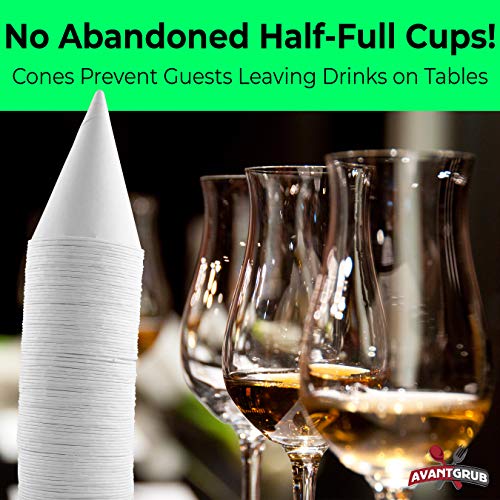 Eco-Friendly, Wax Free 4.5oz White Paper Cone Cups 50Pk. Small Dispenser Cup for Shaved Ice, Office Water Coolers, Sports ...