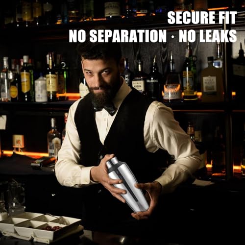 JACCOOTHALIA Cocktail Shaker, Martini Shaker, 24oz Stainless Steel, Leakproof Alcohol Bartending, Mirror Finish, Drink Sha...