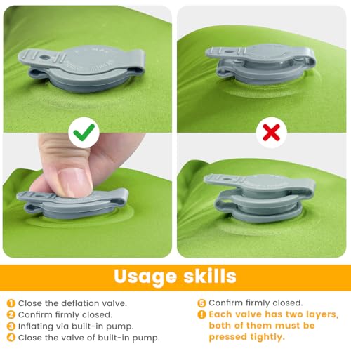 Oramoose Camping Sleeping Pad, 4in Thick Ultralight Inflatable Camping Mat with Pillow, Built-in Foot Pump Sleeping Mat, W...