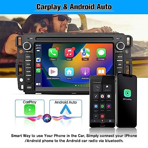 AWESAFE Car Stereo for Chevrolet Chevy Silverado/GMC Sierra Yukon Tahoe/Buick, Touch Screen Radio Wireless Carplay Android...