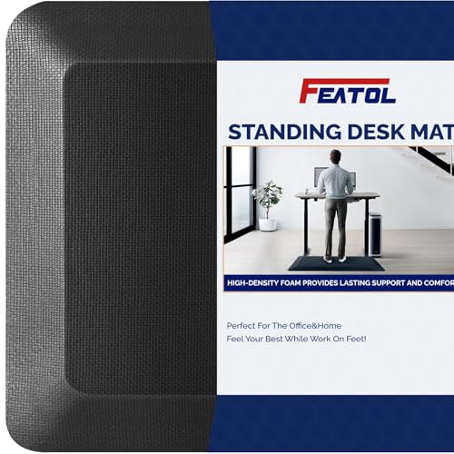 FEATOL Anti Fatigue Mat for Standing, 9/10 Extra Thick Ergonomic Standing Desk Mat, Comfort & Durable Memory Foam Standing...