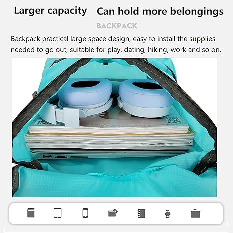 16L Hiking-Daypack Lightweight Outdoor Cycling Foldable Backpack, Storage Bag, Large Capacity Hiking Backpack for Travel S...