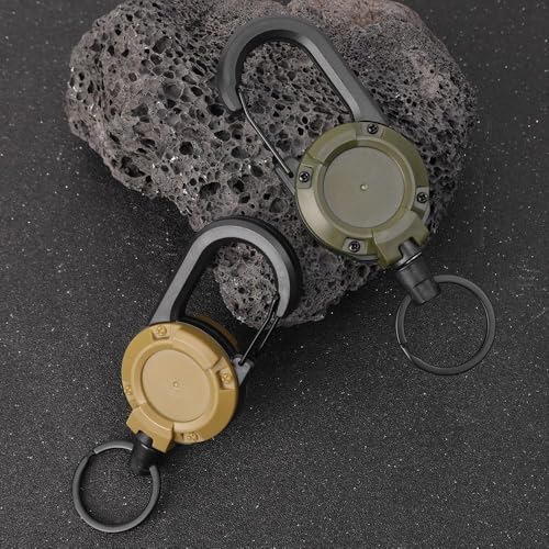 Retractable Keychain Pull Badges Reel Multitool Survival Climbing Buckle Keyring Buckle for Outdoor Camping Equipment