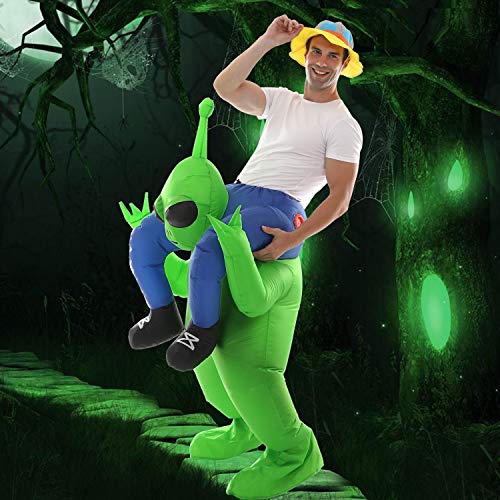 Double Couple Inflatable Alien Dinosaur Costume Halloween Blow up Costumes for Adult