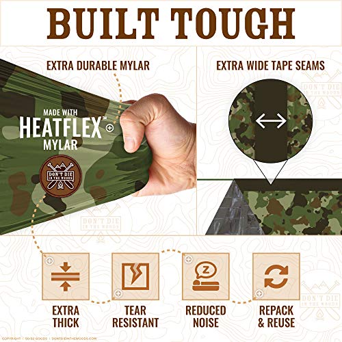 Don't Die In The Woods - Survival Tent - Made with Extra-Thick Space Blanket Thermal Mylar - Emergency Shelter Tube Tent -...