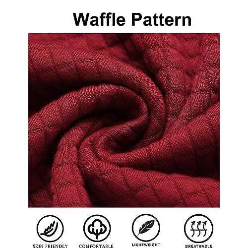 COOFANDY Mens Hooded Sweatshirt Casual Long Sleeve Drawstring Waffle Knit Pullover Hoodies