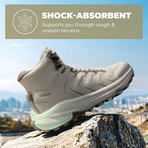 NORTIV 8 Women's Hiking Boots Waterproof with Arch Support Sneakers Walking Outdoor Comfortable Lightweight Boot Echo Mid