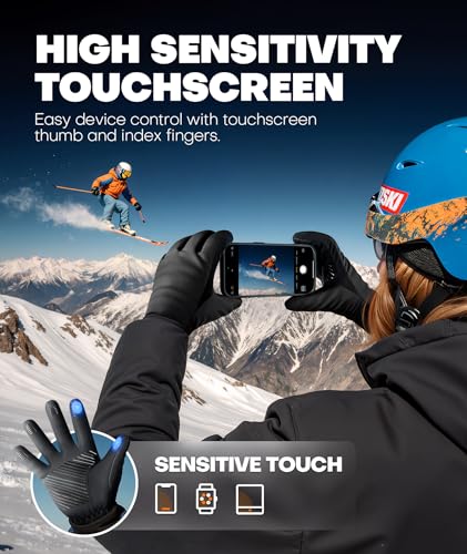 Deemii Winter Gloves Men Women Made with 3M Thinsulate, Lightweight Thermal Warm Gloves for Cold Weather with Touch Screen...