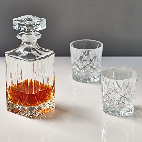Marquis By Waterford Markham Square Decanter & Double Old Fashion Pair Decanter Set, 2 Count (Pack of 1), Clear, 30 fluid ounces