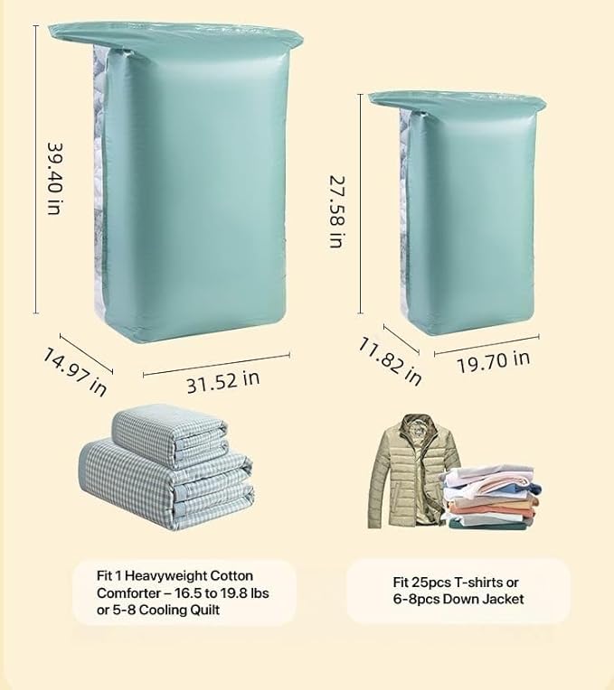 NeatNest 6 Pack Large Cube Vacuum Storage Bags – Oversized Box-Shaped Compression Bags for Comforters, Blankets, Bedding & Clothes, Vacuum or Hand Press, Airtight & Reusable, PE+PA Material