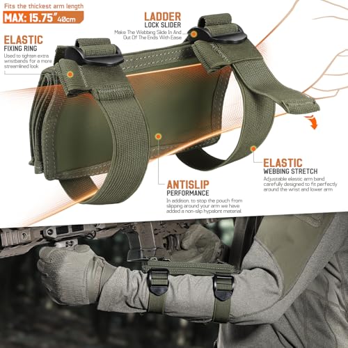 LIVANS Map Case Tactical Arm Sleeve QB Wristband Map Pouch Tactical Armband Sleeve Military Arm Wrist Pouch Document DOPE ...