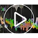 Iridescent Happy Birthday Decorations Happy Birthday Circle Dot Twinkle Star Garland Kit Metallic Holographic Hanging Stre...