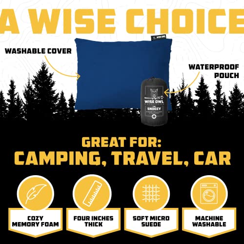 Wise Owl Outfitters Camping Pillow – Memory Foam Travel Pillow for Airplane Sleeping, Hiking, Backpacking & Outdoor Use - ...