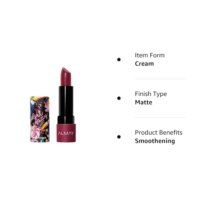 Almay Lipstick with Vitamin E Oil & Shea Butter, Matte Finish, Hypoallergenic, Get Crazy, 0.14 Oz
