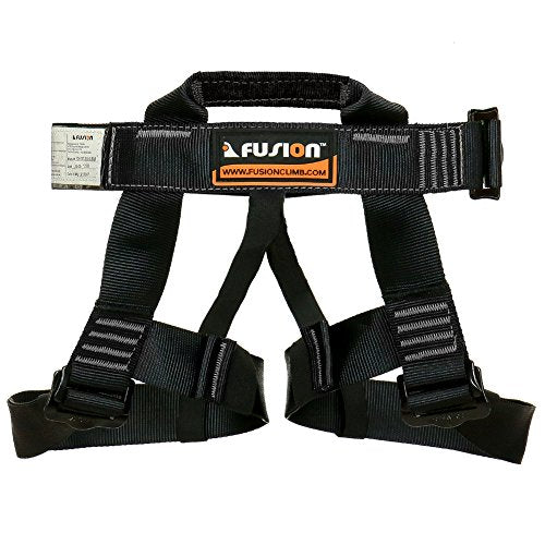 Rock Climbing Harness - Fusion Climb® - (5,000 LBS Rated) Professional Half Body Harness for Mountaineering, Tree Climbin...