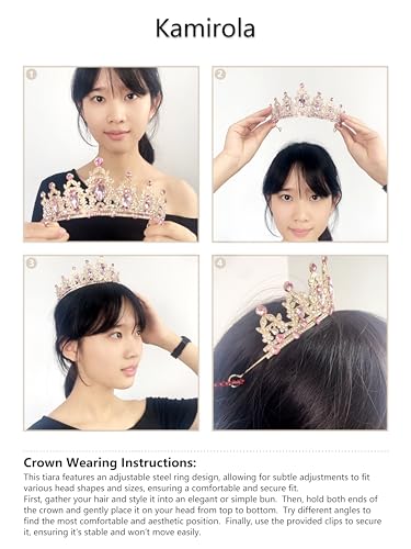 Kamirola Tiaras and Crowns for Women,Tiaras Earrings Necklace, Crystal Bridal Jewelry Set, Costume Party Halloween Prom Pa...