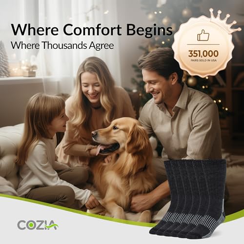 COZIA Merino Wool Socks for Men & Women Casual Warm Winter Cozy Thermal Socks