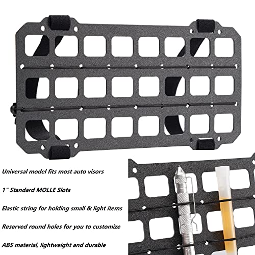 TACNEX Vehicle Rigid MOLLE Panel for Car Visor Organizer EDC Pouch Tool Holster Bag Holder Tactical Gear Rack Truck Equipm...