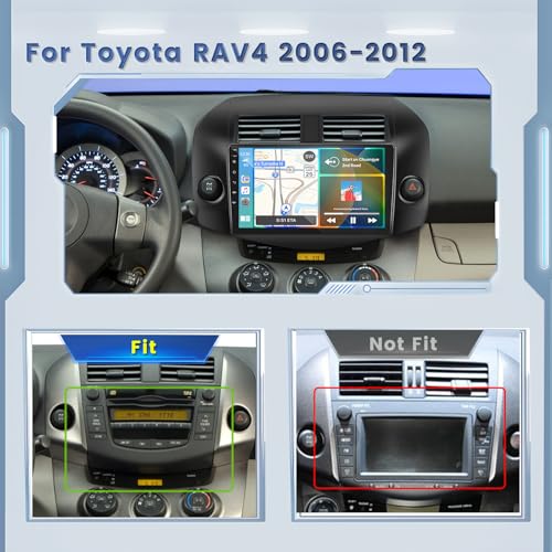 5GHz WiFi 2+64G Android Car Radio for 2006-2012 Toyota RAV4, 10.1'' Touchscreen Bluetooth Radio with Wireless CarPlay Andr...