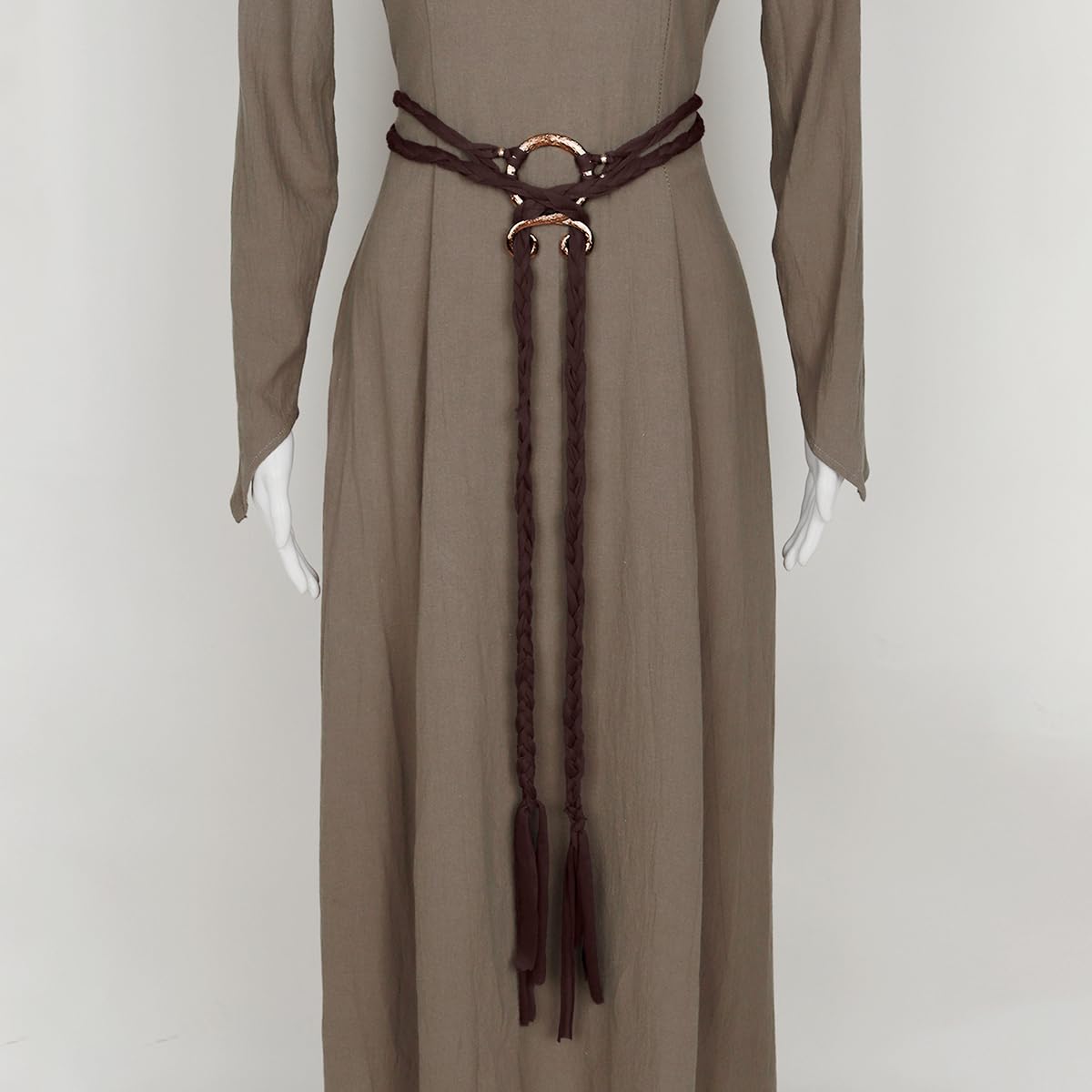 Joukavor Viking Troll Cross Belt Medieval Rope Belt Norse Witch Cosplay for Women (Brown)