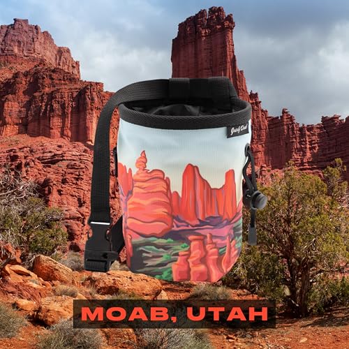 GNARLY DOOD Rock Climbing Chalk Bag | for Outdoor, Gym, & Bouldering | Adjustable Waist Belt, Durable Drawstring Closure,...