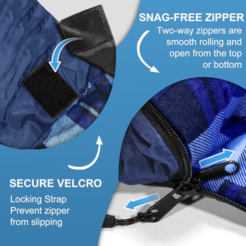 ETGLCOZY 2 Person Double Sleeping Bag for Adults-XL Queen Size Lightweight Compact Thermolock Draft Tube Flannel Liner Mac...