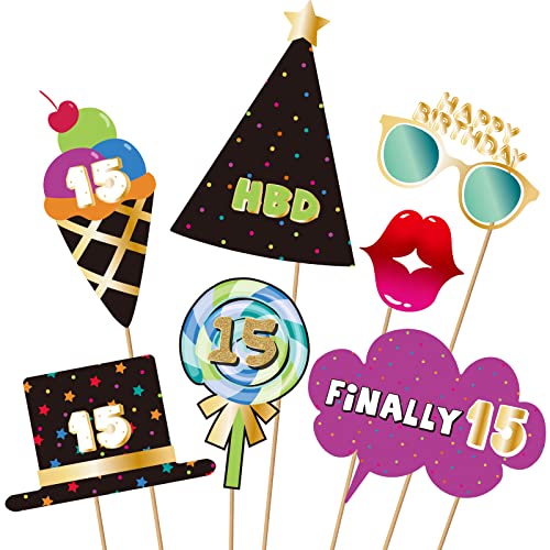 BRT Bearingshui 15th Photo Booth Props, Birthday Party Accessories, Signs, Decorations & Favors