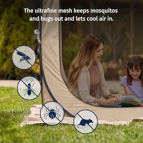 East Oak Screen House Tent Pop-Up, Portable Screen Room Canopy Instant Screen Tent 10 x 10 FT with Carry Bag for Patio, Ba...