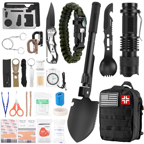 Gifts for Men Christmas - 118-in-1 Survival Kits - Military-Grade Survival Gear for Outdoor Adventures, Disaster Preparedn...