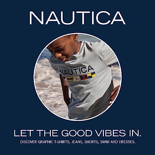 Nautica Boys' Short Sleeve Solid Crew Neck T-Shirt, Cobalt, 8
