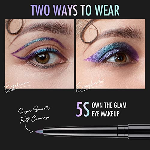 BEPHOLAN Metallic Eyeliner, Blue Purple Shifting Colors Glitter Waterproof Eyeliner, 24h Long-Lasting Pen, Purple-Blue (NO...