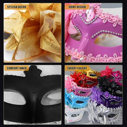 MYMENU Masquerade Mask for Women Venetian Masks for Halloween Costume Cosplay Party Prom Ball