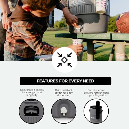 Igloo Sports Cooler | Insulated Beverage Dispenser with Spout |Portable Handwashing Station