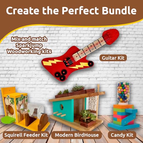 SparkJump Premium Wooden Bird House Kit - Build it Yourself Birdhouse - Birdhouse Kits for Adults to Build - Woodworking A...