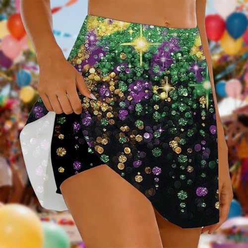 Carnival Skirts for Women Carnival Outfit Stretchy Elastic High Waisted Shorts Skirt for Carnival Parades Activities
