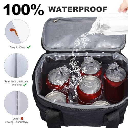 NOL Natural Organic Lifestyle Women's Nylon Lunch Cooler Cute Quilted Lunch Bag Large Leakproof Insulated Lunch Tote Bag f...