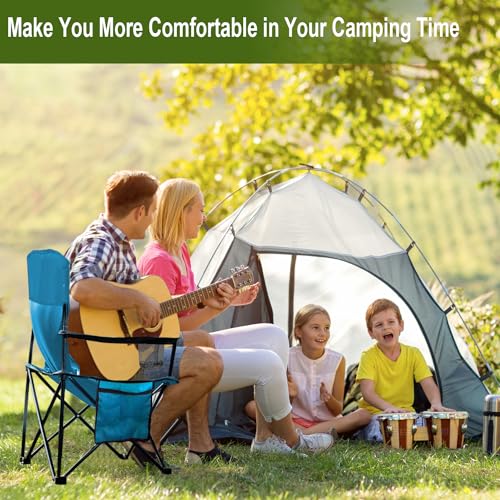 SAILARY Folding Camping Collapsible Chairs Heavy Duty Lawn Chair with Cooler Bag, Storage Pocket, Waterproof Bag Outdoor A...